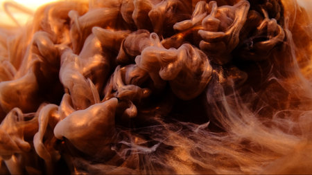 Liquid Brilliant Metallic Bronze Paint. Absrtact backgroundの写真素材