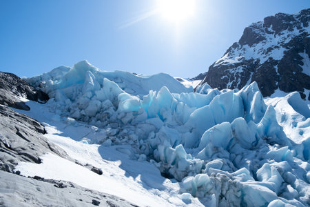 Glacier, in north Norway. The Svartisenの写真素材
