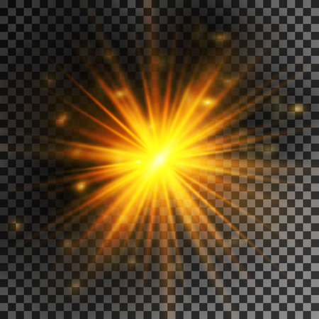 Glow light effect. Star burst with sparkles. Sun. Vector illustration.のイラスト素材