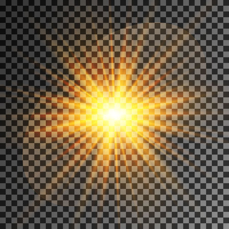 Glow light effect. Star burst with sparkles. Sun. Vector illustration.のイラスト素材