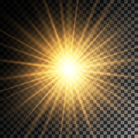 Glow light effect. Star burst with sparkles. Sun. Vector illustration.のイラスト素材