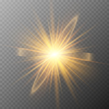 Glow light effect. Star burst with sparkles. Sun. Vector illustration.のイラスト素材