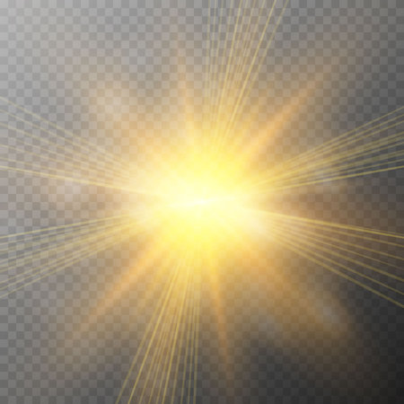 Glow light effect. Star burst with sparkles. Sun. Vector illustration.のイラスト素材