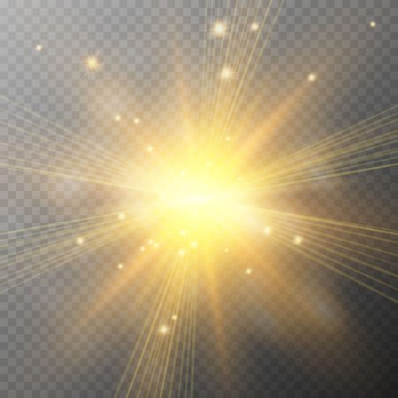 Glow light effect. Star burst with sparkles. Sun illustration.のイラスト素材