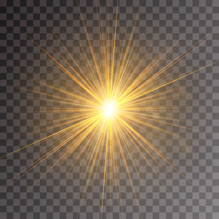 Glow light effect. Star burst with sparkles. Sun illustration.のイラスト素材