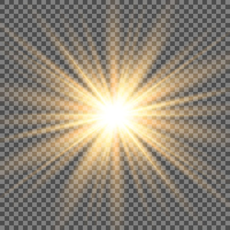 Glow light effect. Star burst with sparkles. Sun.のイラスト素材