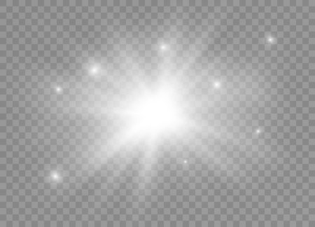 Glow transparent glitter, spark, sun flash.のイラスト素材