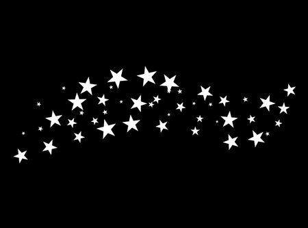 Fireworks star random source of flow. Shooting star. Stars on a black background.のイラスト素材