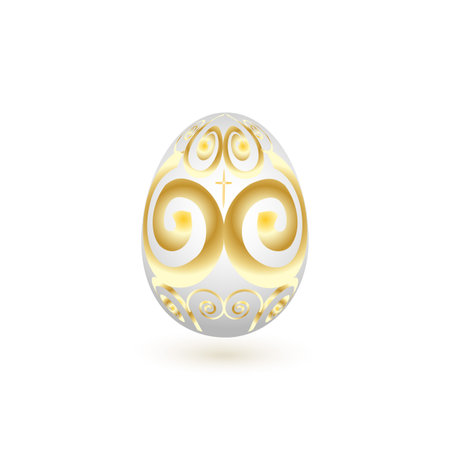 Easter egg with a pattern on a white background. Vector illustrationのイラスト素材