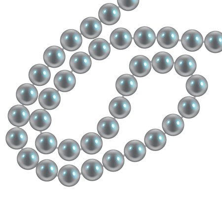 Pearl necklace on a white background. Vector illustrationのイラスト素材