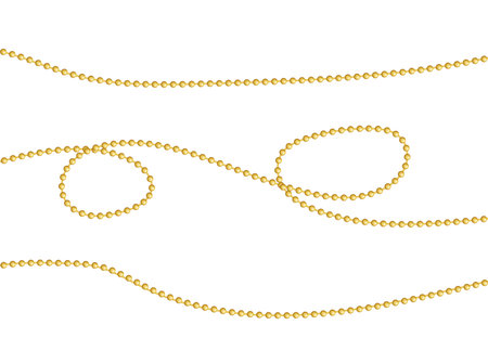 Gold chain, isolated on white background. Vector illustration.のイラスト素材