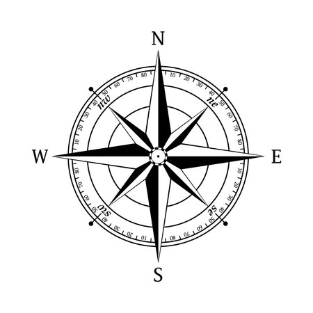 Rose winds isolated on white background. Marine navigation. Vector illustration.のイラスト素材