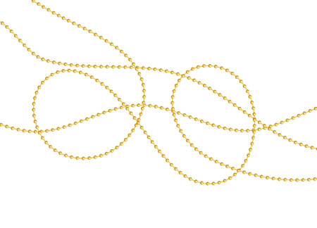 Gold chain, isolated on white background. Vector illustration.のイラスト素材
