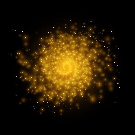 Light glow effect stars. Vector sparkles on transparent background. spiral galaxy. Christmas abstract pattern. Sparkling magic dust particles.のイラスト素材