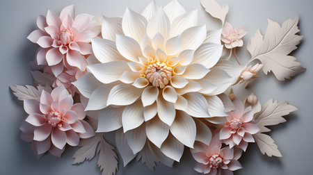 Pink and white flower.の素材