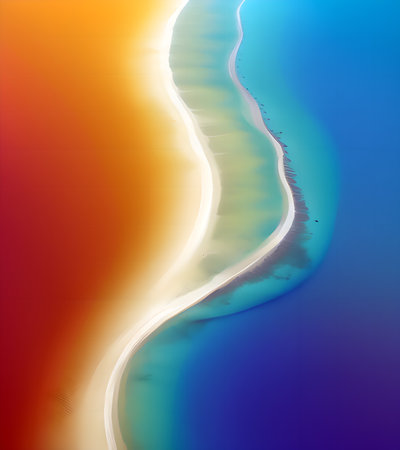 Abstract image of a sandy beach on the Atlantic Ocean in Portugal.の素材