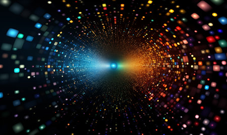 abstract background with glowing particles in space, computer generated abstract backgroundの素材