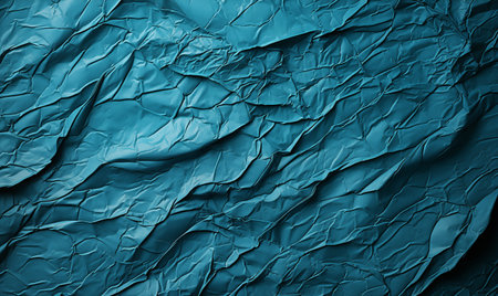 Blue crumpled paper background. Crumpled paper texture.の素材