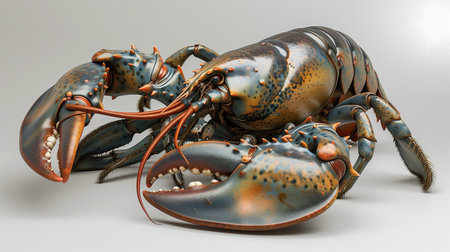 lobster on a white background. 3d render illustration.の素材