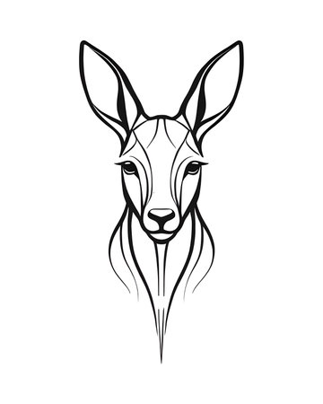 Kangaroo head isolated on transparent background.の素材