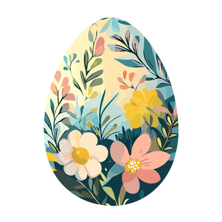Radiant Spring Egg With Flower Charmのイラスト素材