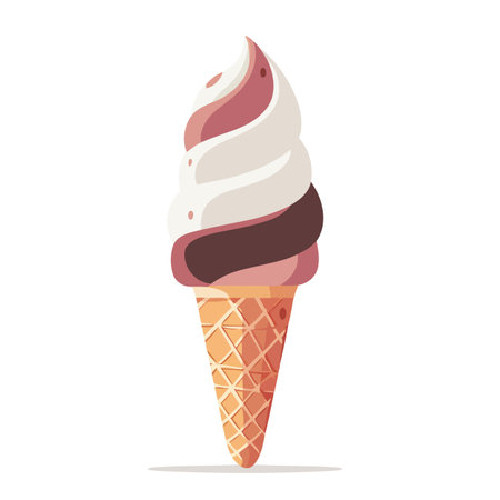 Swirled Ice Cream in a Coneのイラスト素材