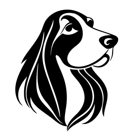 Black Dog Silhouette Side Profileのイラスト素材