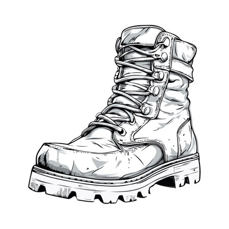 Army Tactical Boot Vector Illustrationのイラスト素材