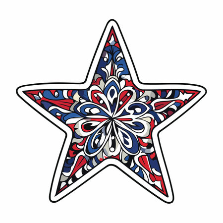 Folk Style Star With Patternsのイラスト素材