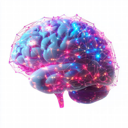 Glowing Neural Brain With Light Connectionsの素材