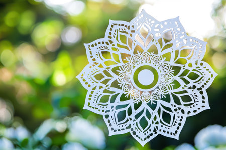 Delicate Lace Mandala With Floral Backgroundの素材