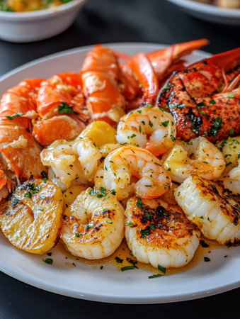 Grilled Shrimp Salad with Avocado and Tomatoesの素材