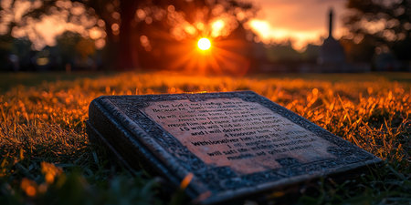 Sunset Bible in Serene Fieldの素材