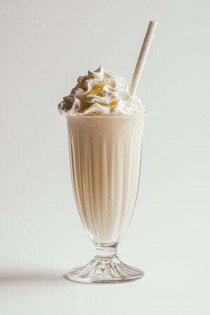 Creamy Vanilla Milkshake with Whipped Creamの素材