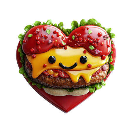 Heart Shaped Burger with Strawberryの素材