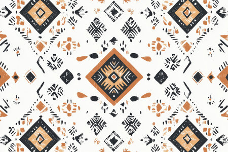 Symmetrical Tribal Design in Monochromeの素材