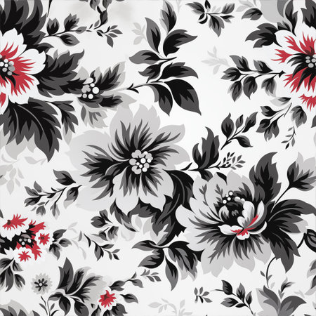 Black and White Floral Eleganceの素材