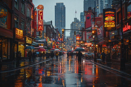 Rainy Night in City Streetsの素材