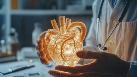 Glowing Heart in Medical Hologramの素材