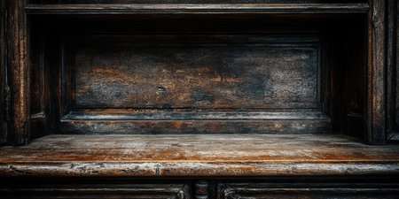 Old bookshelf in the dark room. 3D Renderingの素材