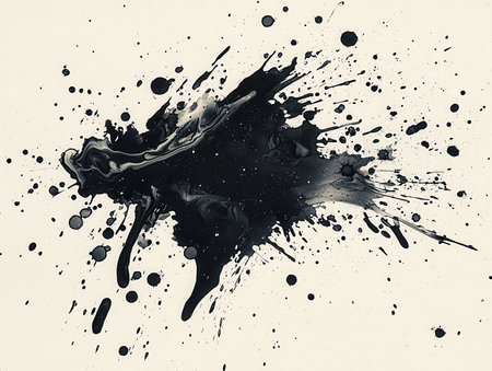 Abstract Black Ink Splash Art Backgroundの素材