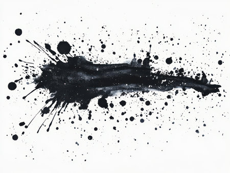 Black Ink Splatter Grunge Abstract Textureの素材