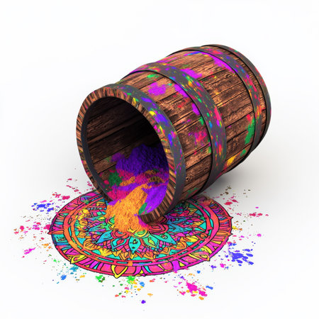 Colorful Paint Splash in Bucket Sceneの素材