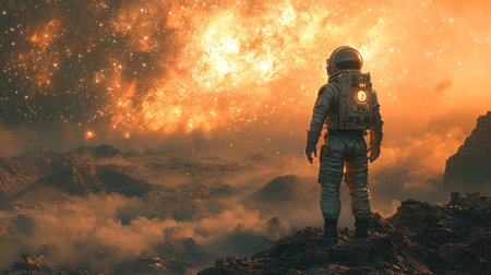 Fiery Space Explorer on Volcanoの素材