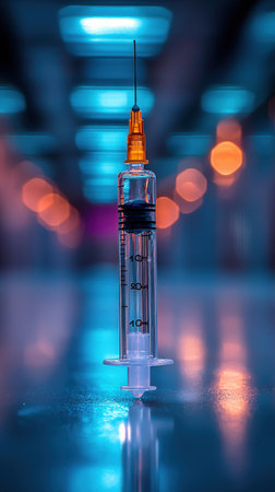 Syringe in Focus with Blurred Backgroundの素材
