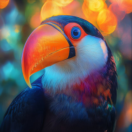 Colorful Toucan Bird Tropical Illustrationの素材