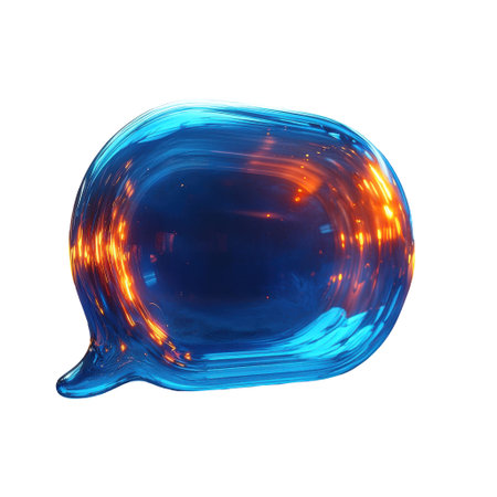 Blue Glowing Neon Speech Bubble Effectの素材