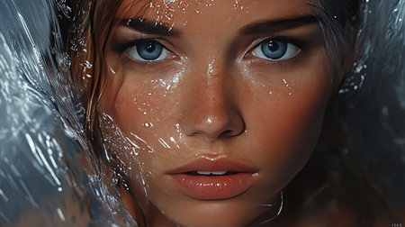 Gorgeous Young Woman With Wet Hair And Beautyの素材