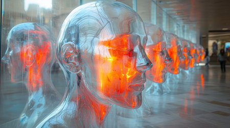 Ethereal Ghostly Figures In Motion Blurの素材