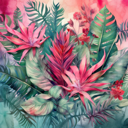 Dreamy tropical flora with soft texturesの素材